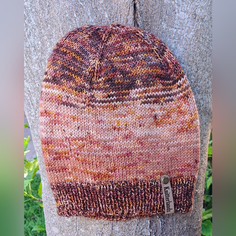 Hand Knit Beanie Hat Stocking Cap Multicolor Pattern Luxury Premium Wool Blend - Picture 7 of 10